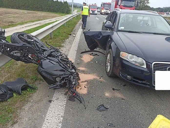 Wypadek motocyklisty w Strzyżowie